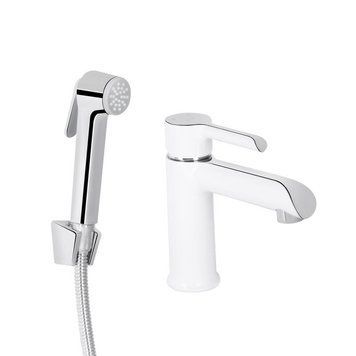 Змішувач для раковини Qtap Grand (з гігієнічним душем) QTGRA272CRW45671 Chrome/White SD00051795 фото