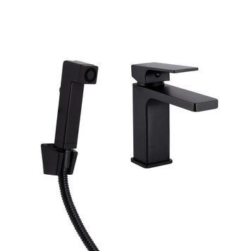 Змішувач для раковини Qtap Gemini (з гігієнічним душем) QTGEM272BLM45690 Black Matt SD00051814 фото